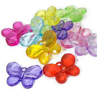 Бусини метелика акрилові, мікс, 33х25х8 мм (10 шт.) УТ00030272