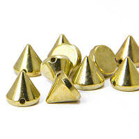 Бусини акрил, шипи, ССВ покриття, колір: золото, 12х12 мм (20 шт.) УТ0005068