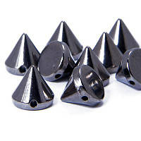 Бусини акрил, шипи, ССВ покриття, чорні, 12х12 мм (20 шт.) УТ0004916