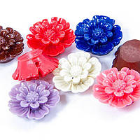 Бусини, смола, квітка, мікс, 20х7 мм, 5 шт УТ100005994