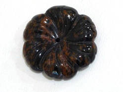 Бусина квітка натуральний ОБСІДІАН, розмір 30х5 мм, (1 шт.)