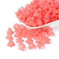 Бусини, квітка, акрил, матові, рожеві, 16х12 мм (35 шт.) УТ00009583