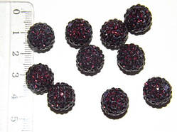 Намистини зі Стразами Шамбала 12 мм 5 шт Отвір 1,8 мм Полімерна Глина Фіолетовий