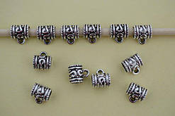 Бейли металеві, широкі, 10х9х7 мм, 12 шт.