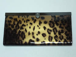 Гаманець жіночий, шкірозамінник, коричневий, розмір 19х9,5 см