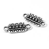 Конектори 2 отвори 10 шт. метал — срібло 21х8 мм УТ 100010622