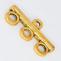 Конектори 4 отвори, металеві, золотисті, 21х11 мм, 10 шт УТ 10003697