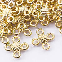 Конектори ромб 4 отвори, металеві, колір-античне золото, 10х10 мм, 25 шт УТ 0001041