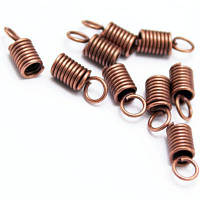 Концевики-пружины для шнура, металлические, цвет- медь, 10х4 мм, 20 шт УТ 0003729
