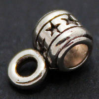 Бейли шарм 50 шт. металеві зірки 9х5х7 мм колір срібло УТ006352