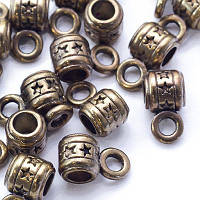 Бейли шарм металеві, зірки, 9х5х7 мм, колір античне золото, 50 шт.