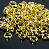 Колічки подвійні 900 шт. залізний колір золото розмір 4/0,7 мм УТ 10007172