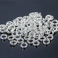 Колічки подвійні 900 шт. залізні кольори срібло розмір 4/0,7 мм УТ 10007144