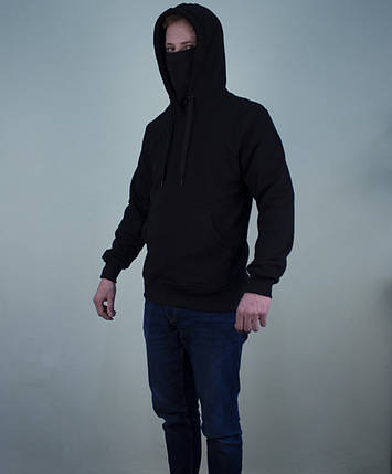 Толстовка чорна з маскою в капюшоні (Ninja) чоловіча, фото 2