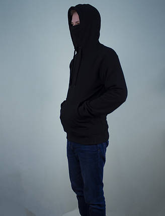 Толстовка чорна з маскою в капюшоні (Ninja) чоловіча, фото 2