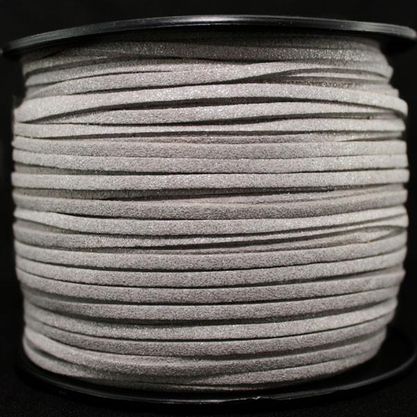 Шнур штучний замш сріблястий 3х1 мм, довжина 5 м УТ 00006035, фото 1