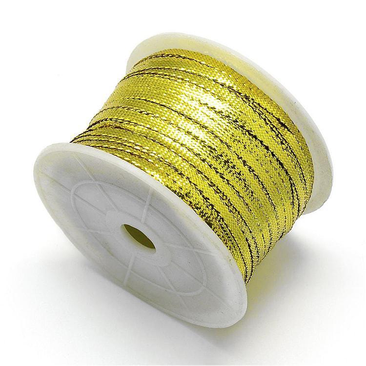 Шнур, металізований, золотистий, розмір 4 мм, довжина 10 м. (1 шт.) УТ10009106, фото 1