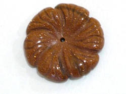 Бусина квітка натуральний АВАРТЮРИН "Золотий пісок", розмір 30х5 мм, (1 шт.)