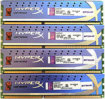 Комплект оперативной памяти Kingston HyperX DDR3 16Gb (4*4Gb) 1600MHz 12800U 2R8 CL9 (KHX1600C9D3/4G) Б/У