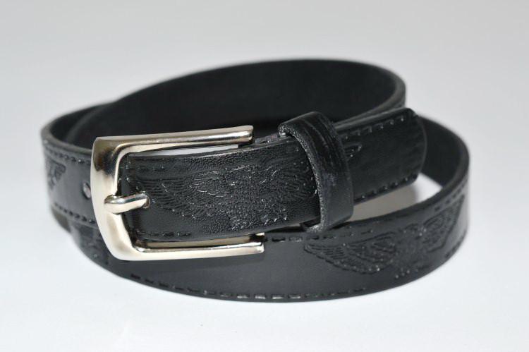 Ремінь дитячий, шкірозамінник, чорний, ширина 2,2 см, довжина — 80 см, фото 1