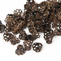 Шапочка конус для намистин 6х4,5 мм 50 шт. метал. колір мідь
