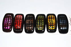 Шпилька для волосся автомат метал чорний і кольоровий пластик