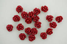 Намистини, смола, троянда, червоні, 10х8 мм, (20 шт)