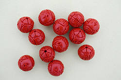 Бусини смоли 12х12 мм 12 шт. червоні