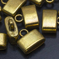 Концевики для шнура, металлические, цвет- античное золото, 10х11.5х5 мм, 10 шт УТ 0019071