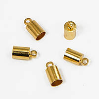 Концевики для шнура, металеві, колір — золото, 10х5 мм, 30 шт. УТ 10011070