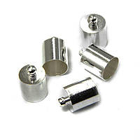 Концевики для шнура, металеві, колір — срібло, 10х5 мм, 30 шт. УТ 10011073