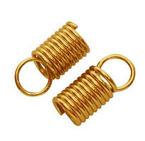 Концевики-пружини для шнура, металеві, колір — золото, 10х4 мм, 20 шт УТ 0004276