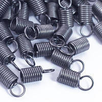 Концевики-пружини для шнура, металеві, колір чорний, 10х4 мм, 20 шт УТ0029404