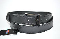 Ремінь із натуральної шкіри, чорний, дві строчки, ширина 40 мм, ТМ "Диплом", (1 шт.)