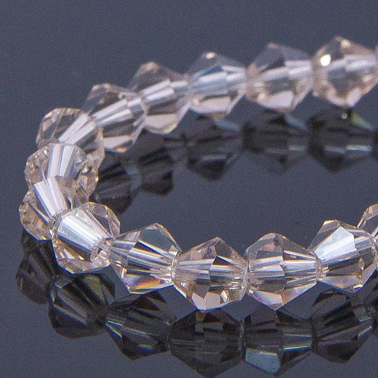 Бусини скло біконус грановані 4х4мм, колір: бежевий (ок.118 шт) УТ10006912, фото 1