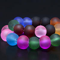 Бусини скляні матові, діаметр 6 мм, мікс УТ0002663 (70 шт.)