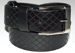 Ремінь із натуральної шкіри, дитячий, чорний, ромб, ширина 30 мм, ТМ "Диплом", (1 шт.)