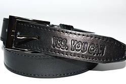 Ремінь із натуральної шкіри, дитячий, чорний, строчка, ширина 30 мм, ТМ "Диплом", (1 шт.)