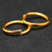 Колічки з'єднувальні, залізні, колір: золото, Розмір: 10х0,7 мм, 50 г УТ001599 (ок. 280 шт)