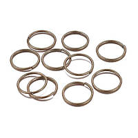 Колічки з'єднувальні, залізні, колір: бронза, розмір: 10х0,7 мм, 50 г УТ10012439 (ок. 280 шт.)