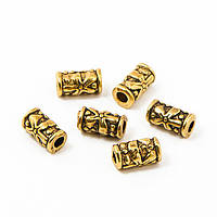 Бусини трубки, металеві, колір античне золото, розмір 10х5 мм, 20 шт. УТ10012259