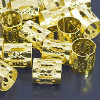 Бусины трубка, металлические, цвет золото, размер 9х8 мм, УТ0029369, (100 шт)