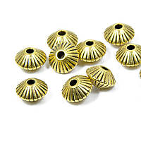 Бусини-роздільники, біконус, металеві, античне золото, 7,8х5,5 мм, УТ10008569 (20 шт)