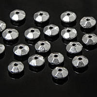 Бусины-разделители, биконус, металлические, античное серебро, 6х4 мм, УТ1007944 (50 шт)