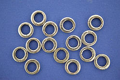 Бусини-розділювачі, круглі, плоскі, металеві, колір-платина, розмір 9х2 мм, (45 шт.)