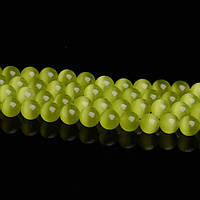Бусини Котяче Око діаметр 6 мм колір жовто-зелений 65 шт.