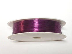 Дріт металевий для рукоділля, Колір: Малиновий, Розмір: 0,3 мм (моток 20 м)