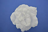 Білий бант на резинці у вигляді трояндочки, 8 шт, фото 3