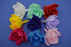 Квітка троянда, тканина, розмір: 40х45 мм, без ніжки (10 шт.)