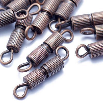 Застібка закручується, матеріал: латунь, колір: мідь, розмір: 8х3 мм, УТ0010163 (20 шт), фото 1